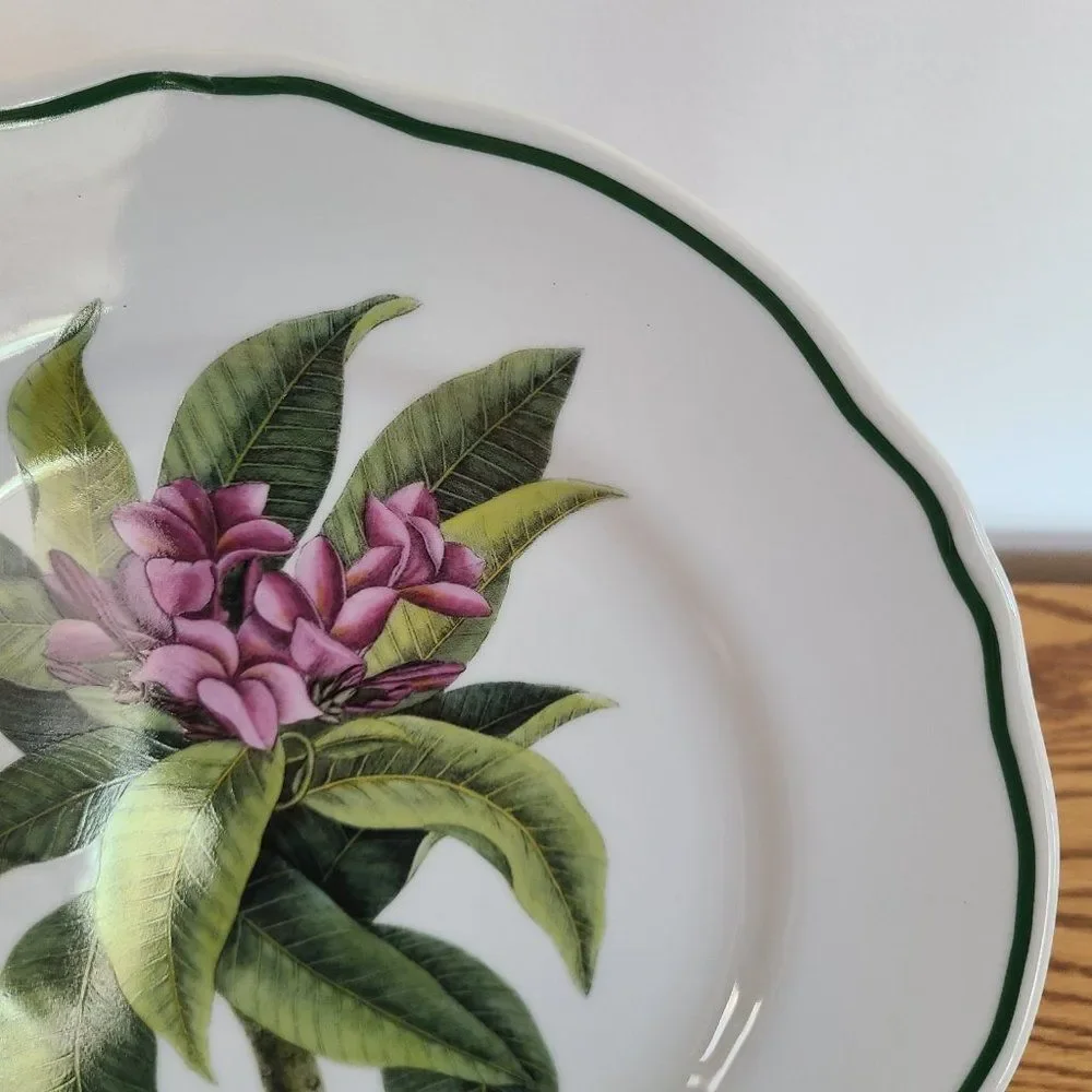 Rare Andrea by Sadek Plumeria Dinner Plate Williamsburg Catesby Collection VTG